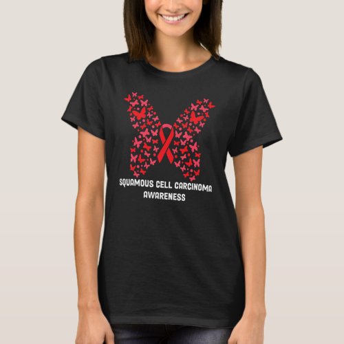 Squamous Cell Carcinoma Awareness We Wear Red Whit T_Shirt