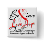 Squamous Cell Carcinoma Believe Heart Collage Pinback Button