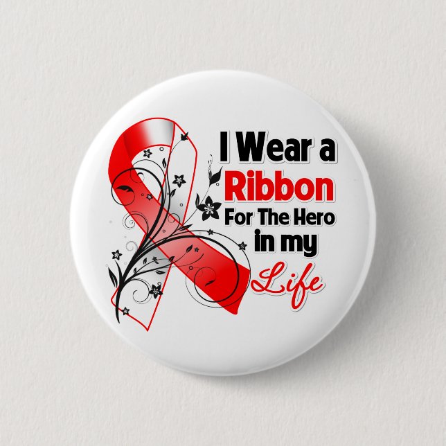 Squamous Cell Carcinoma Ribbon Hero in My Life Pinback Button (Front)