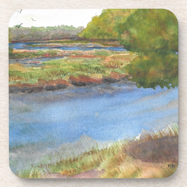 squamscott river at newfields july 31 2015 drink coaster (Front)