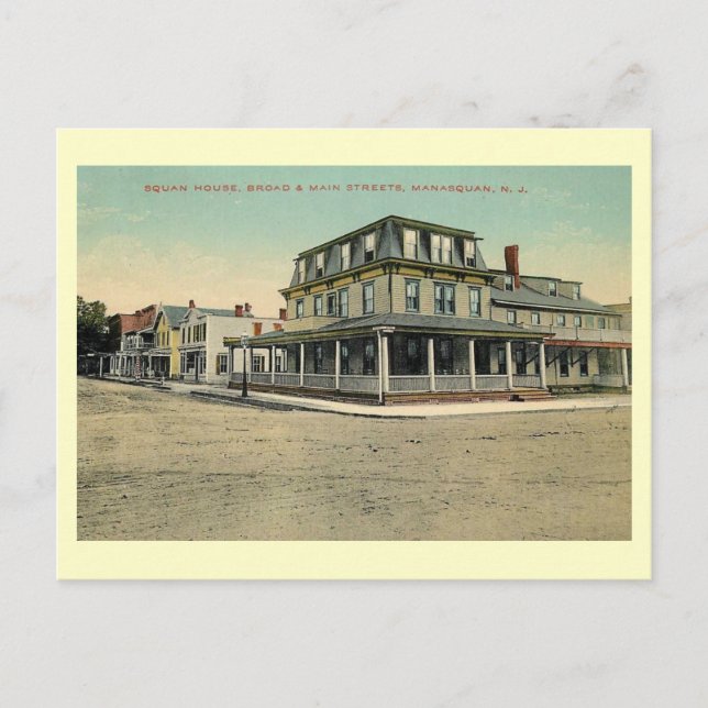 Squan House, Manasquan, New Jersey 1912 Vintage Postcard (Front)