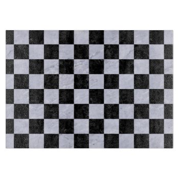 Square1 Black Marble & White Marble Cutting Board by Trendi_Stuff at Zazzle