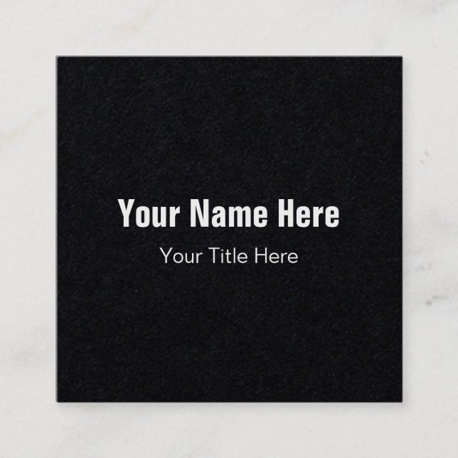 Square, 2.5" x 2.5", Premium Black Business Card (Front)