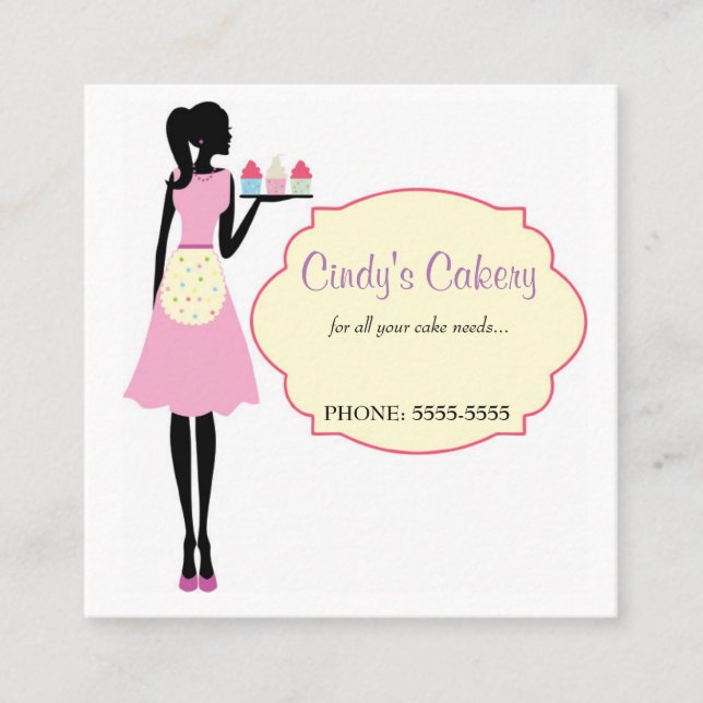 Square, 2.5" x 2.5", Standard Matte Square Business Card (Front)