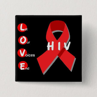 square 2-inch black LOVE button