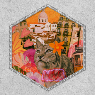 Square 2" Square, Silver Mylar Stitching, Iron-On Patch