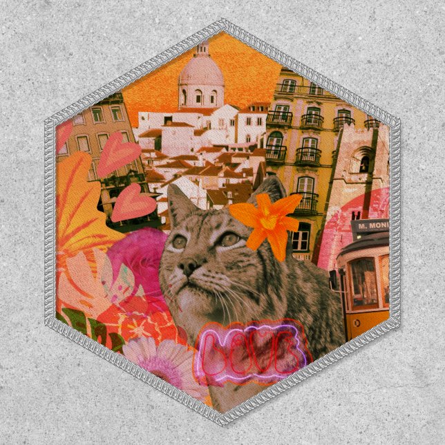 Square 2" Square, Silver Mylar Stitching, Iron-On Patch (Front)