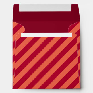 Square 5x5 Red and Orange Striped Envelopes