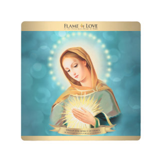 Square 8"x8" Flame of Love Icon Metal Wall Art 