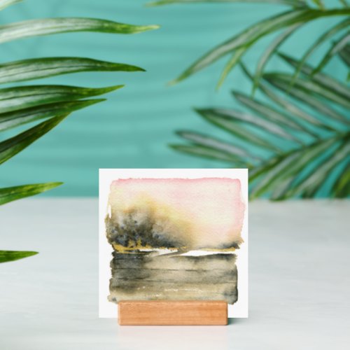 Square Abstract Watercolor Landscape Art Print Holder