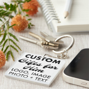 Square Acrylic Keychain Custom Gifts for Him