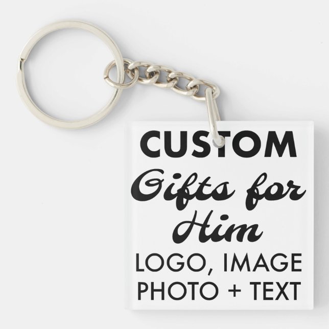 Square Acrylic Keychain Custom Gifts for Him (Front)