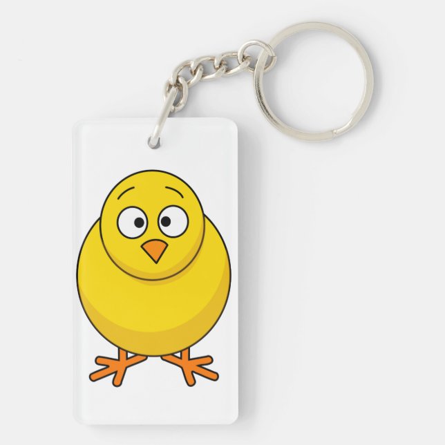 Square Acrylic Keychains With Baby Chick (Back)