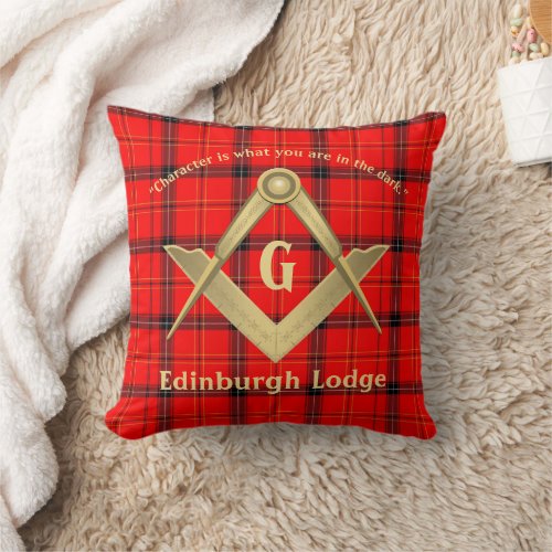 Square and Compass Customize With Lodge Throw Pillow