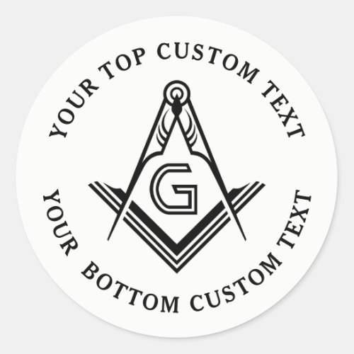 Square and Compass Round Masonic Stickers