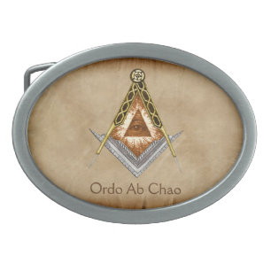 Square and Compass with All Seeing Eye Belt Buckle