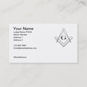 Square and Compass with All Seeing Eye Business Card