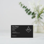 Square and Compass with All Seeing Eye Business Card (Standing Front)