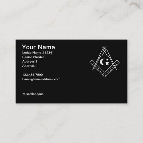 Square and Compass with All Seeing Eye Business Card