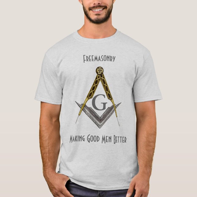 Square and Compass with All Seeing Eye T-Shirt (Front)