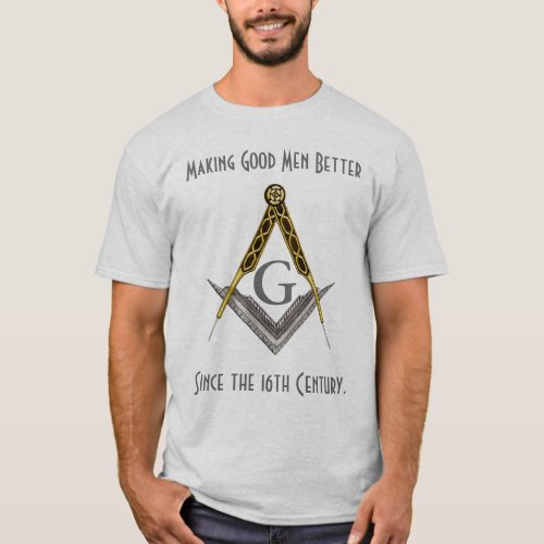 Square and Compass with All Seeing Eye T_Shirt