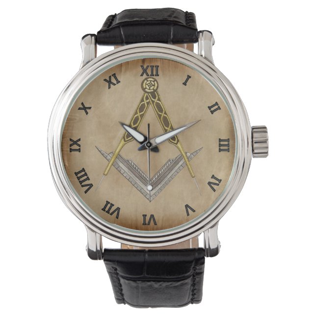 Square and Compass with All Seeing Eye Watch (Front)
