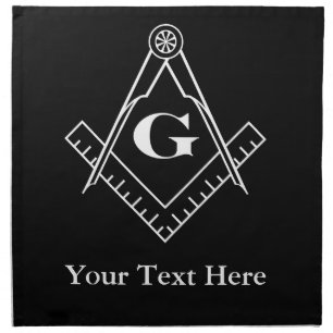 Square and Compass with Inset G Cloth Napkin