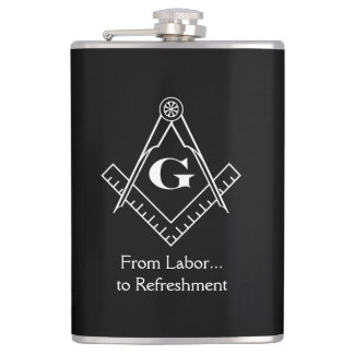 Square and Compass with inset G Flask