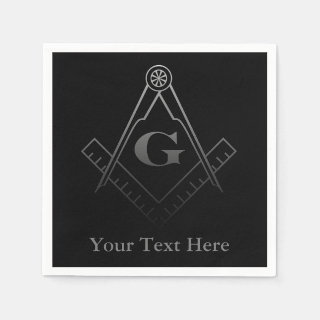 Square and Compass with Inset G Napkins (Front)