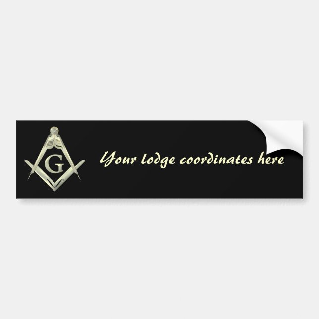 Square and Compasses Ornated Bumper Sticker (Front)