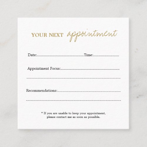 Square Appointment  Recommendations Card