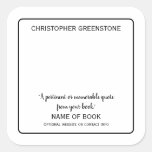 Square Author Signature Black Bookplate
