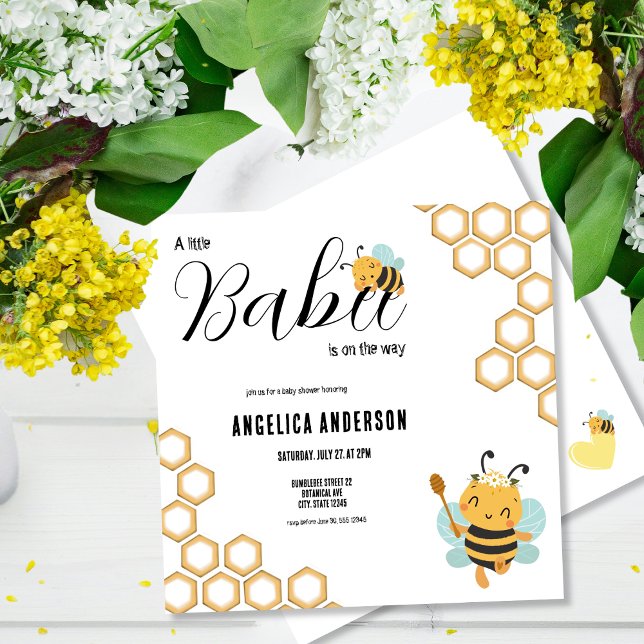 Square Babee on the way Baby Shower Invitation (Creator Uploaded)