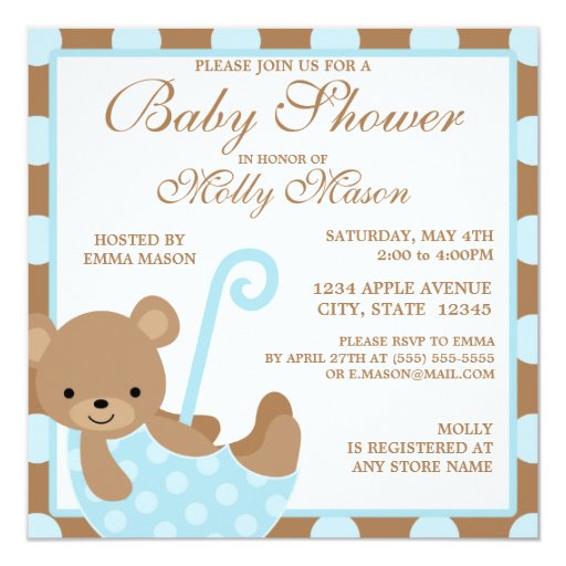 Teddy Bear Baby Shower Invitation Template Free 7