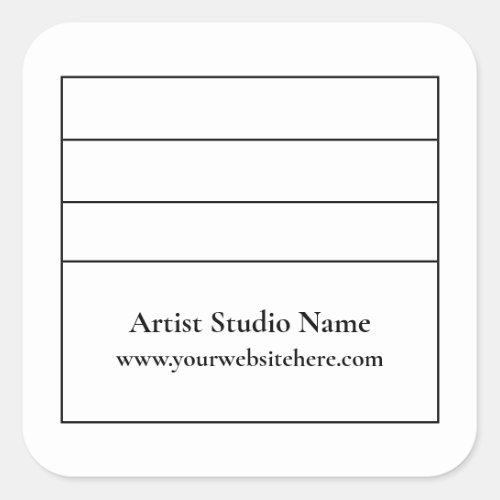 Square Back of Artwork Label Sticker