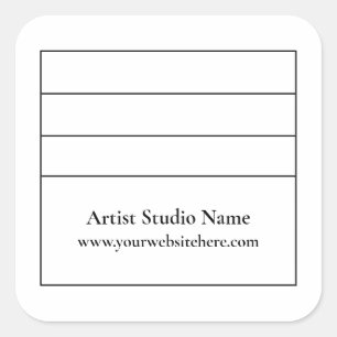 Square Back of Artwork Label Sticker