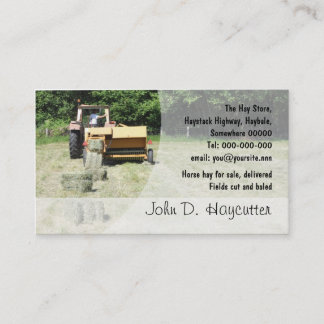 Square baler business card