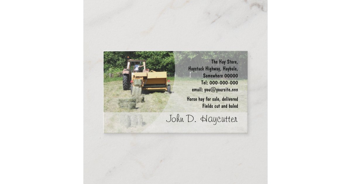 Square Baler Business Card 