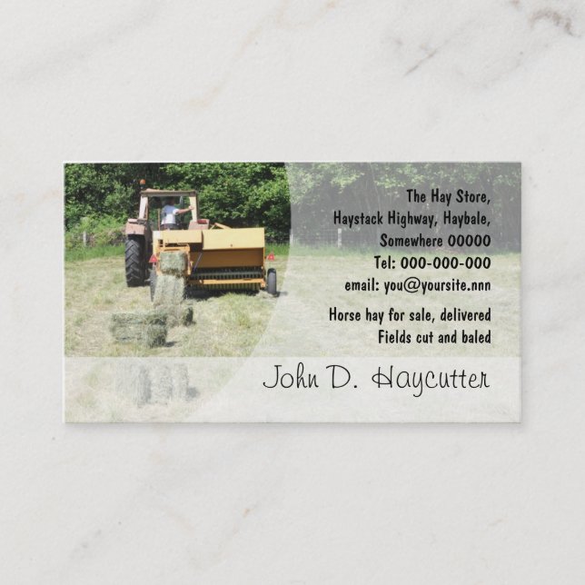 Square baler business card (Front)