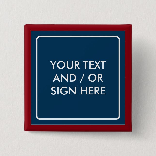 Square Banner blue + your backg. & ideas Button (Front)