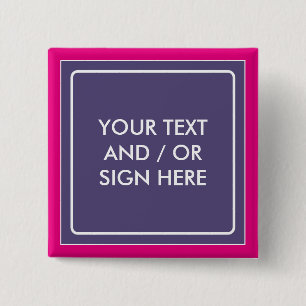 Square Banner lilac + your backg. & ideas Pinback Button