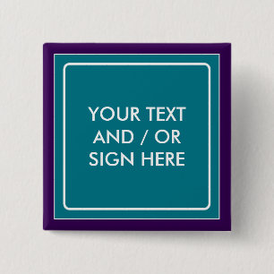 Square Banner petrol + your backg. & ideas Pinback Button