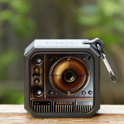 Square Black and Gold Steampunk Bluetooth Speaker