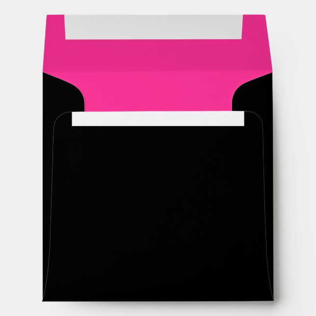 Square Black and Hot Pink Color Combo Envelopes (Back (Bottom))