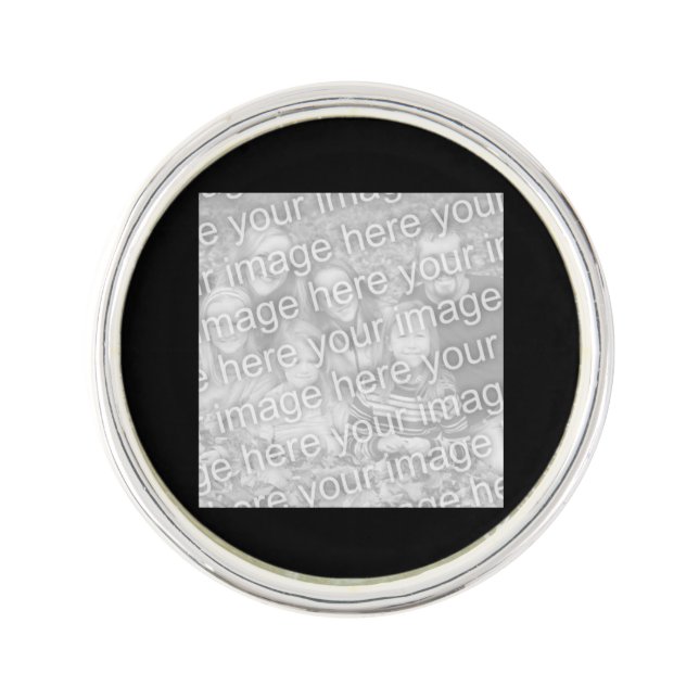 Square Black Border Photo Lapel Pin (Front)