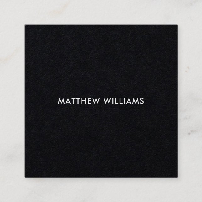 Square, black business cards (Front)