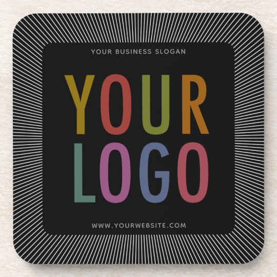 Square Black Custom Plastic Coasters Company Logo