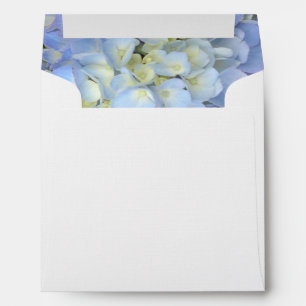 Square Blue Floral Hydrangea Inside Linen Envelope