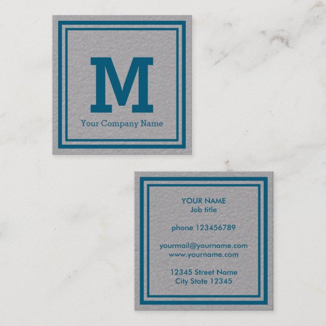 Square border frame on premium paper business card (Front/Back)