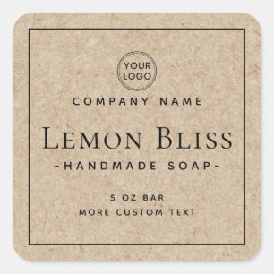 Square border Kraft paper look product label